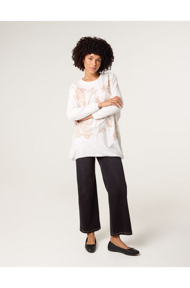 Embroidered Round Neck Jumper