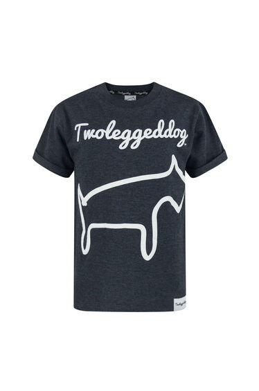 Two Legged Dog Childrens/Kids Puff Print T-Shirt - Grey