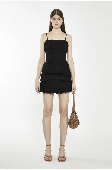 Black-Spaghetti-Strap Mini-Dress