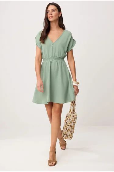 Mint Plain Maxi Woven Dress