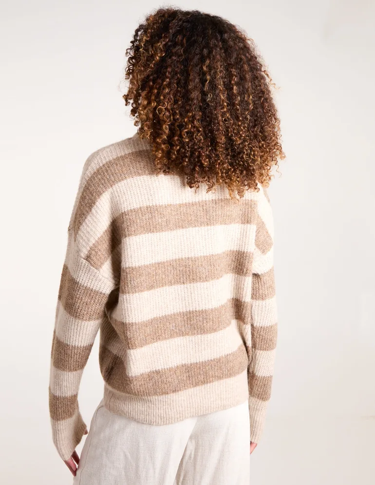 Stripe Rib Knit Jumper - 3