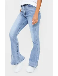 Vintage Wash Seam Back Split Hem Wide Leg Flares - 1