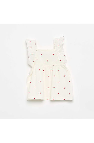 Ruffled Strappy T-shirt WHITE