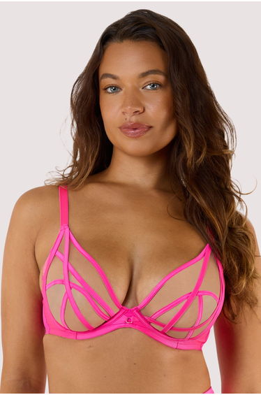 Ramona Neon Pink Plunge Bra