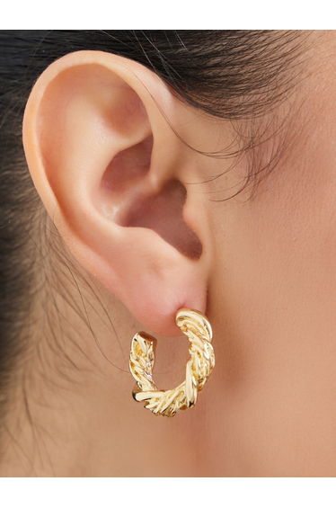 Gold Twisted Hoop Earrings
