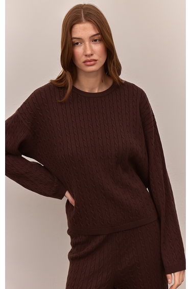 Chocolate Baby Cable Knit Oversized Jumper