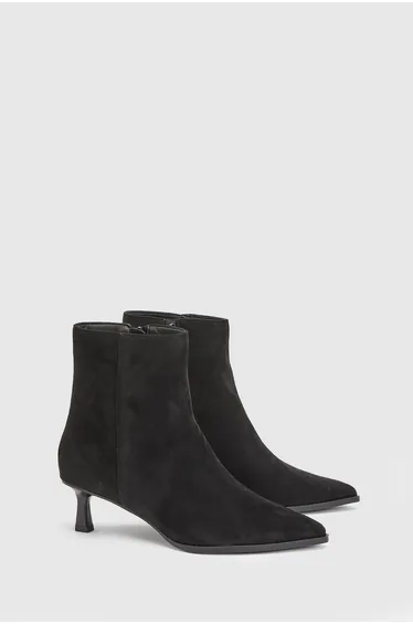 Harvie Faux Suede Low Stiletto Heel Ankle Boots