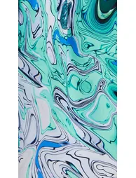 Women's Midi Wrap Dress in Turquoise Marble Print - 14