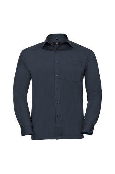Russell Collection Mens Long Sleeve Shirt - French Navy