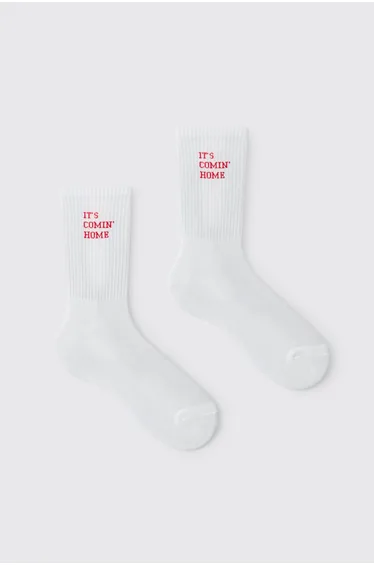It's Comin' Home Socks - white