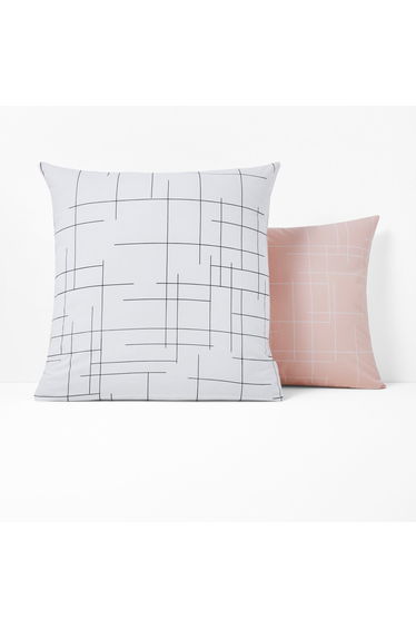 CHARLINE Graphic Print Reversible Cotton Pillowcase