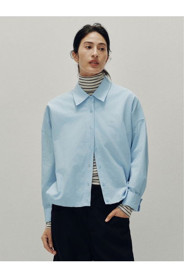Women's Long Sleeve Shirt with Embroidered Detail