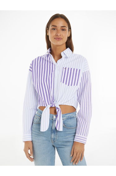 Tommy Jeans TJW CBLK STRIPE TIE FRONT SHIRT