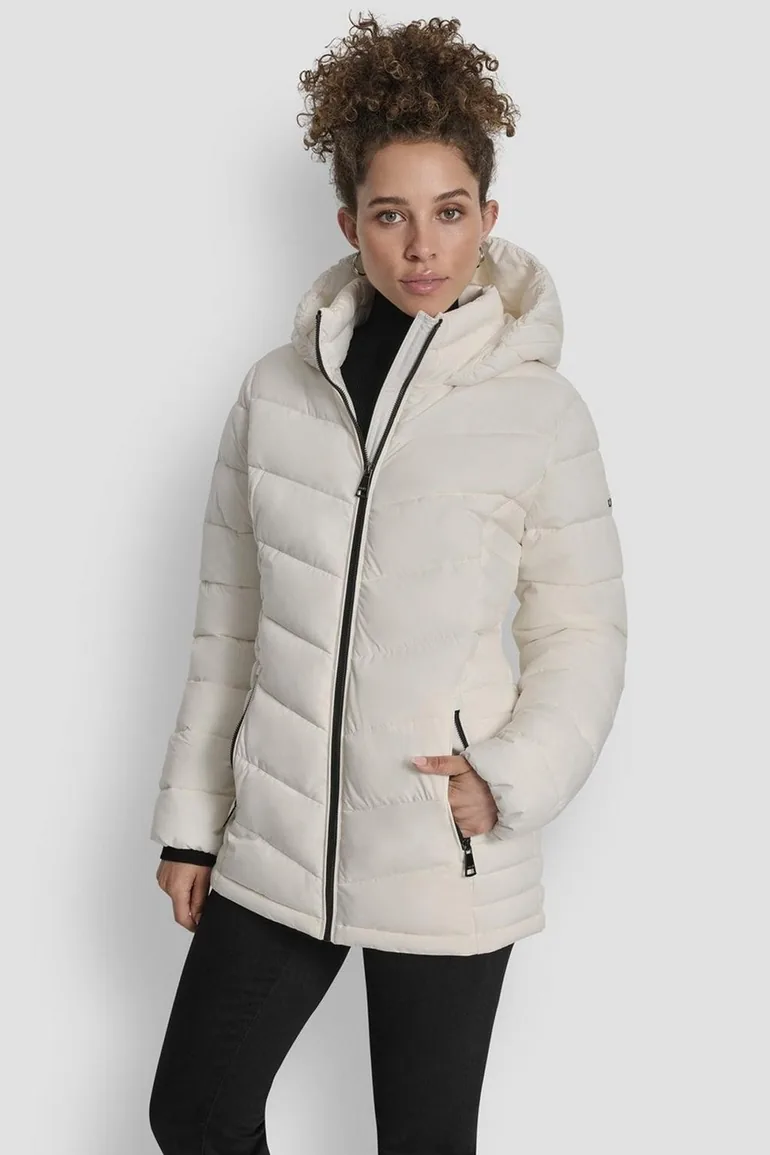 Quilted Short Puffer Cream