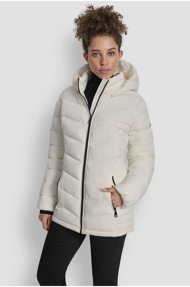 Quilted Short Puffer Cream