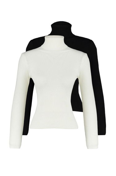 Black and White Two-Pack Knitwear Sweater