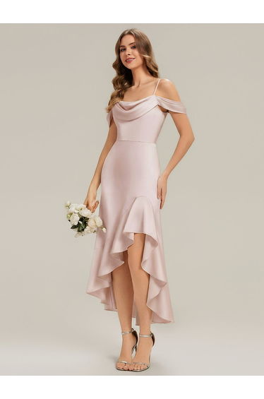 ever BREE|Satin Spaghetti strap Sleeve Mermaid Bridesmaid Dress
