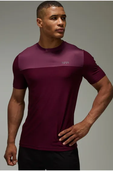 Man Active Performance Regular Fit Marl T-shirt - berry
