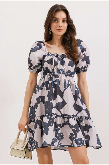 BDART Square Neck A-Form Mini Dress with Bow