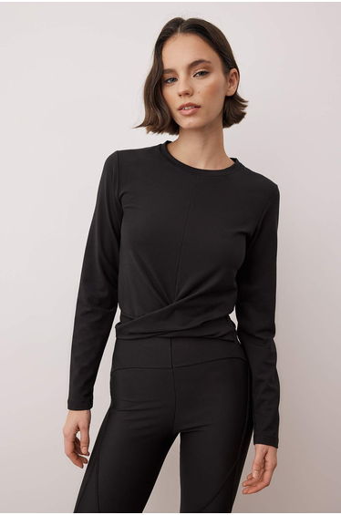 Black micro regular blouse