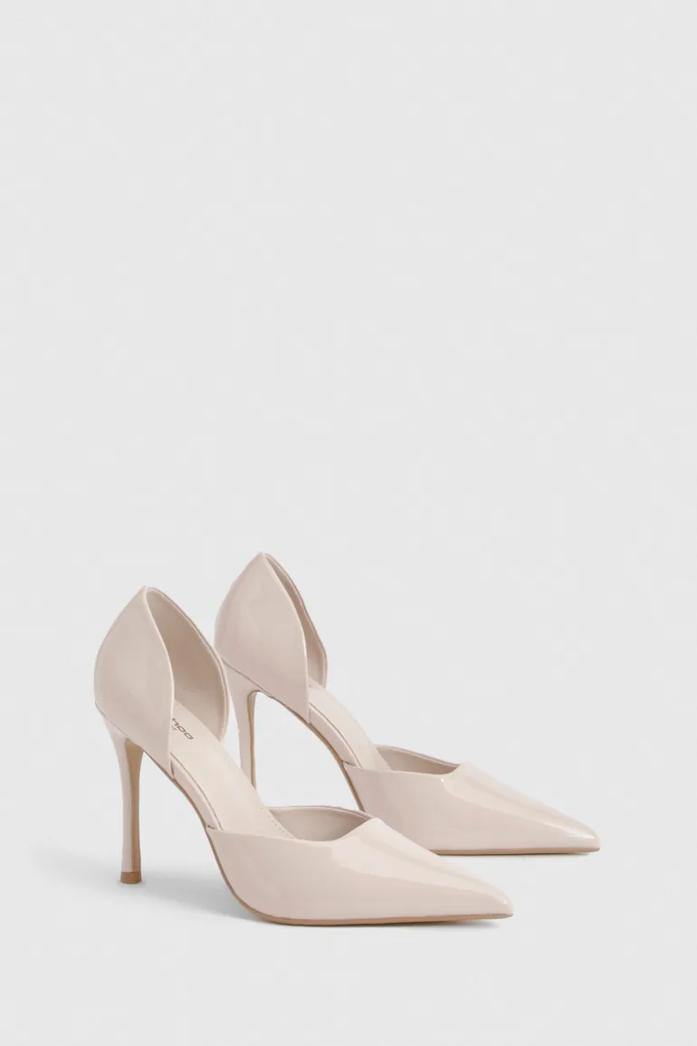 Wide Fit 2 Part Cut Out Court Shoes - nude - 1