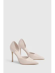 Wide Fit 2 Part Cut Out Court Shoes - nude - 1