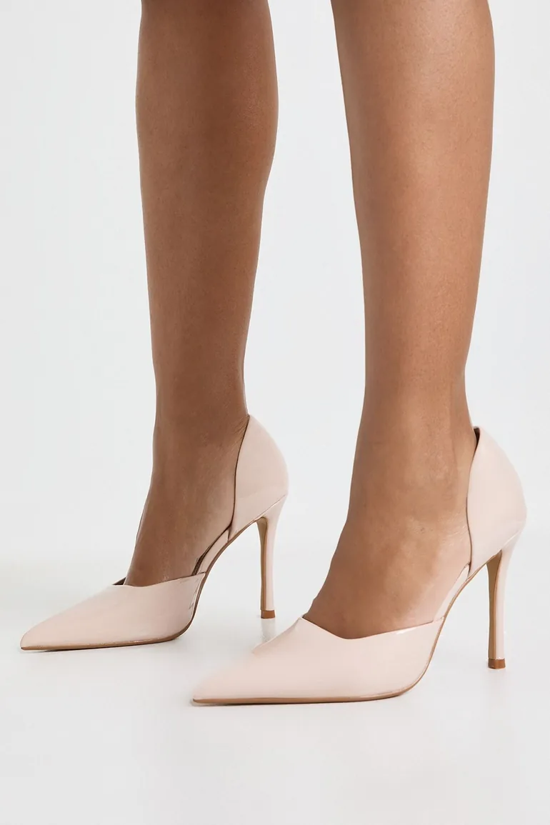 Wide Fit 2 Part Cut Out Court Shoes - nude