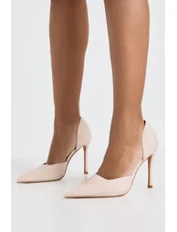 Wide Fit 2 Part Cut Out Court Shoes - nude