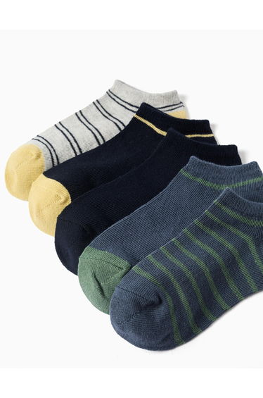 Pack of 5 ankle socks with contrasting details for boys multicolour