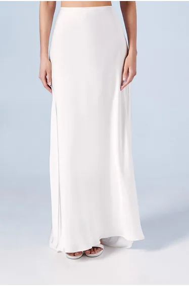 Satin Bridal Skirt With Puddle