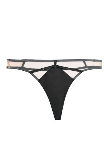 Ramona Black Mesh Thong