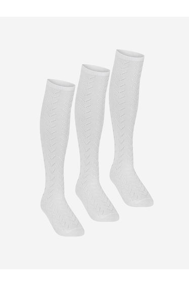 Girls School Pelerine Knee High Socks in White