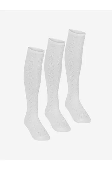 Girls School Pelerine Knee High Socks in White
