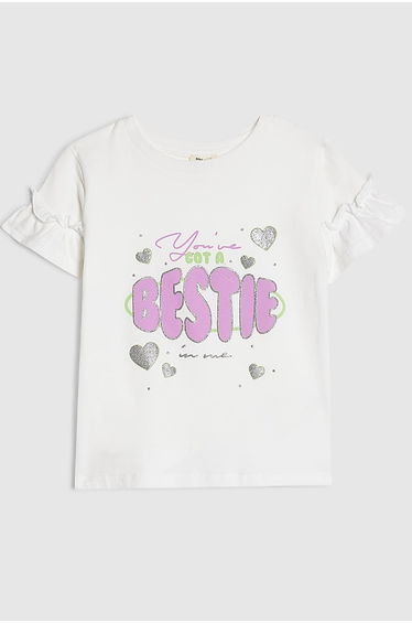 Mini Girls White Got A Bestie T-shirt