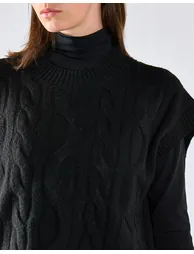 Black Cable Knit Vest Top - 3