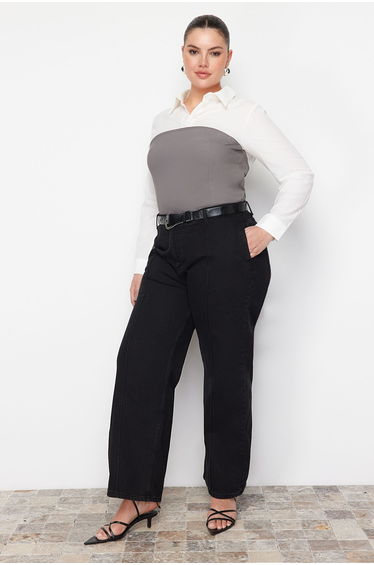 Plus Size Jeans - Black - Wide leg