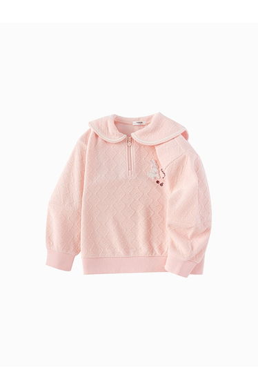 Girls' Textured Knitted Pullover