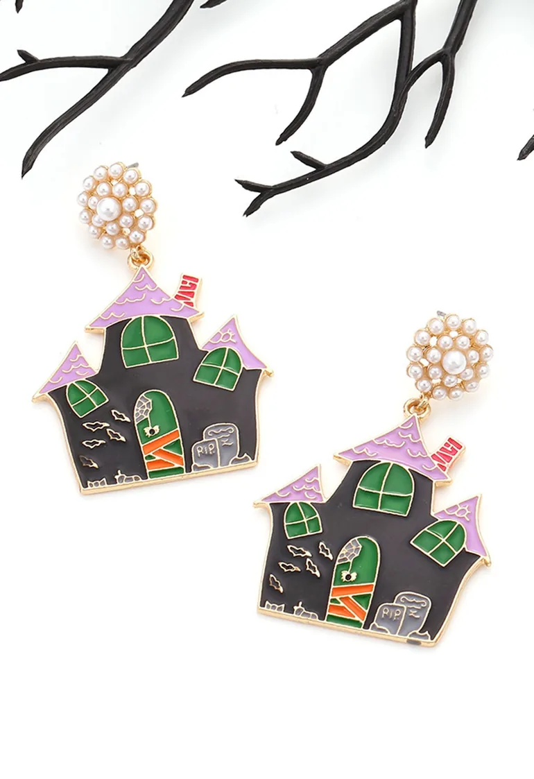Haunted House Pearl Earrings - 2