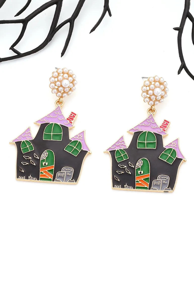 Haunted House Pearl Earrings - 3