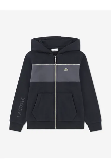 Lacoste Boys Colourblock Hoodie in Black