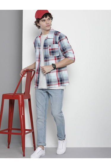 Men Blue Relaxed Fit Casual Shirt