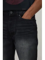 Tonal Gusset Ripped Knee Slim Flared Jeans - charcoal - 2