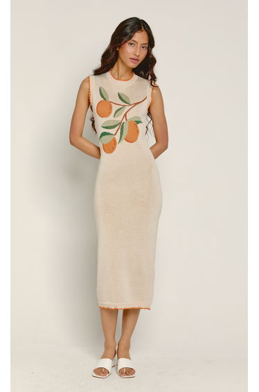 Neroli Orange Knitted Tank Dress