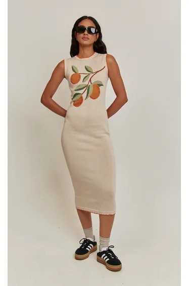 Neroli Orange Knitted Tank Dress