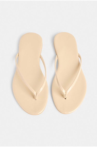 Cream Wide Fit Women's Flip Flop Slippers