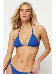 Saks Triangle Textured Bikini Top