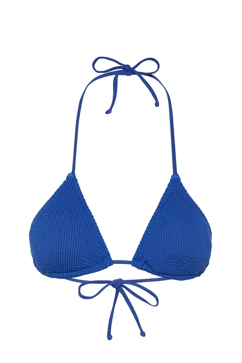 Saks Triangle Textured Bikini Top - 4