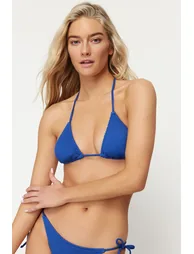 Saks Triangle Textured Bikini Top - 1