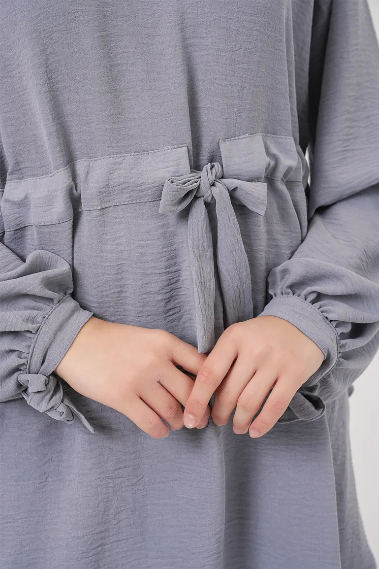 BDART Crew Neck Tie Detail Tunic and Wide Leg Pants Set - 4