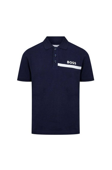 Boss Mens Regular Short-Sleeved Polo Shirt - Navy